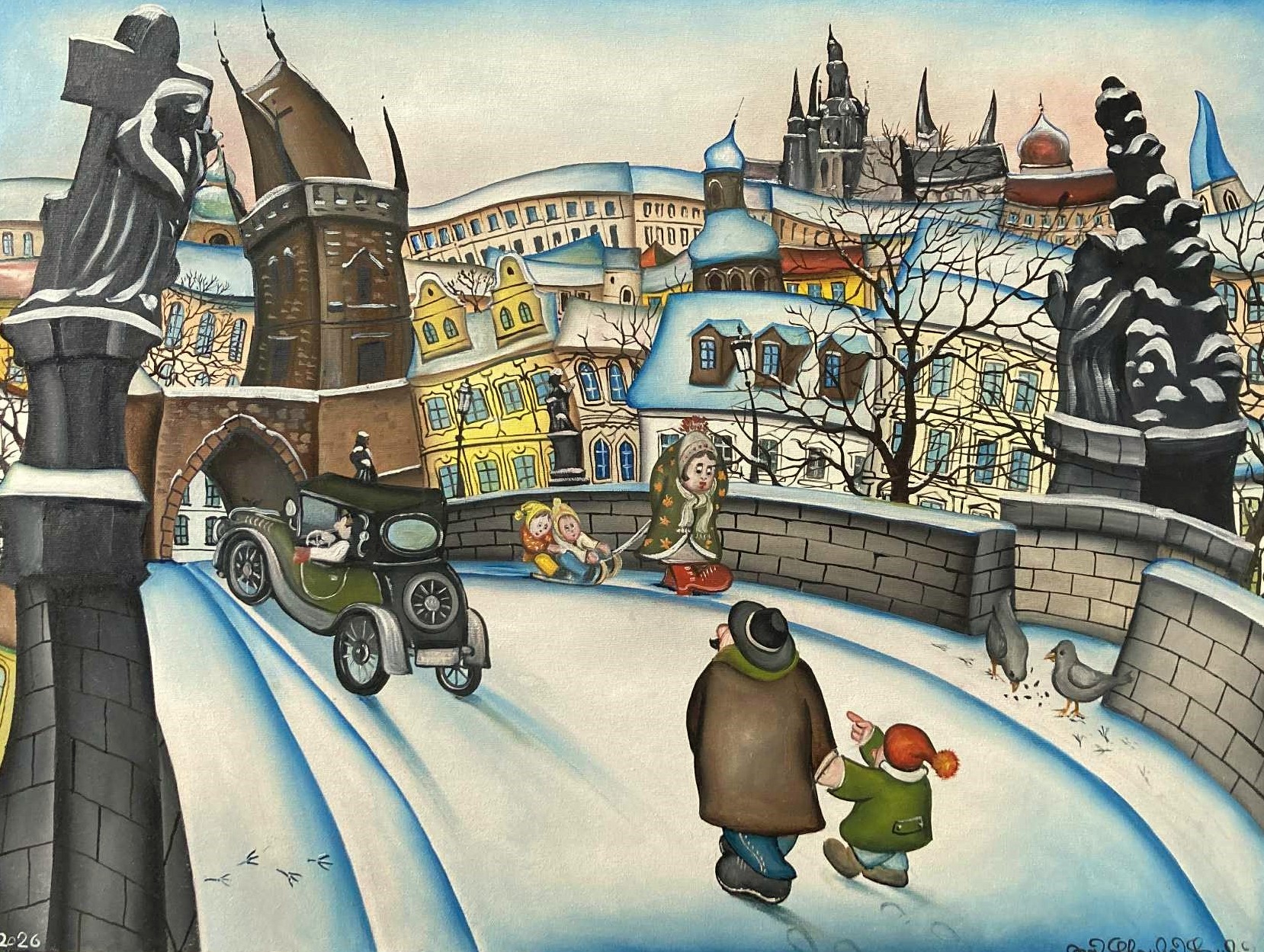 zasněžená Praha